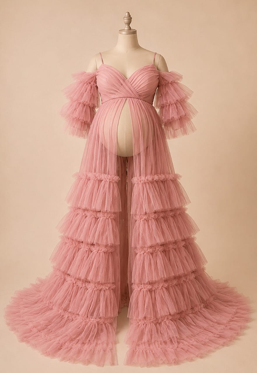 Off-Shoulder Maternity Gown