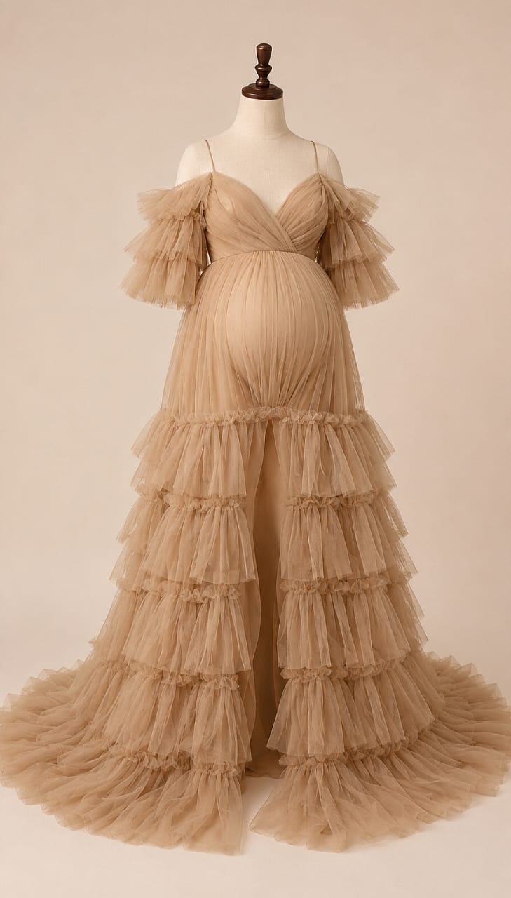 Off-Shoulder Maternity Gown
